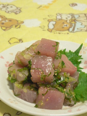 まぐろのネギ塩ダレ