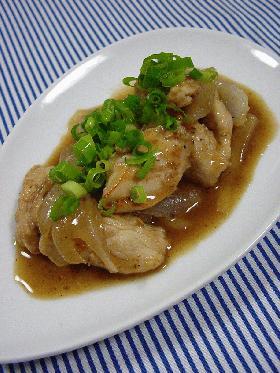 鶏胸肉と玉ねぎのオイスター炒め。