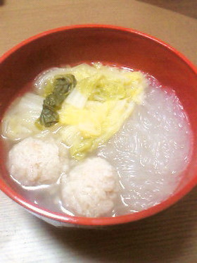 生姜で温まる★白菜とろ～り春雨のスープ
