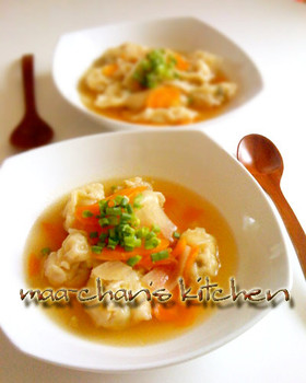 すぐ出来♥皮も作ろ!簡単♪スープ水餃子♥