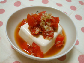 トマトとわさびの冷奴