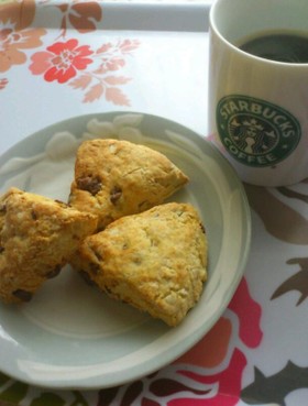 お家でもスタバ☆チョコチャンクスコーン☆