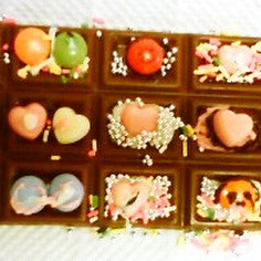 バレンタイン♡板チョコをデコ♡簡単♪ バレンタイン♡板チョコをデコ♡簡単♪