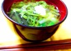 わらびと葉玉ねぎのお味噌汁