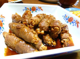 簡単で美味しい♪えのきの甘辛肉巻