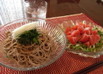 癖になる♪さっぱりニラ蕎麦ゆず胡椒入り