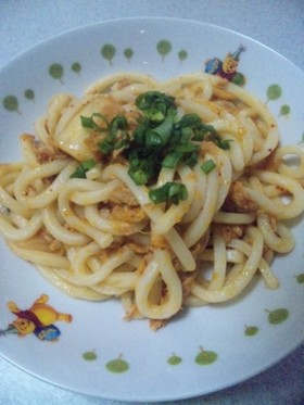 ツナとキムチの焼きうどん♪