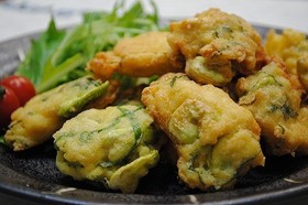 さくっふわっ！そら豆と豆腐の落とし揚げ☆