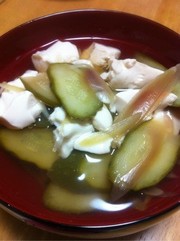 二度美味しい!夏野菜の漬物スープの写真