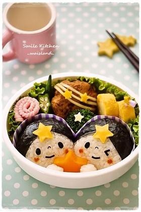 七夕に♪織姫♥*彦星おにぎり*キャラ弁