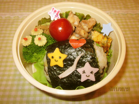 キャラ弁 簡単七夕風