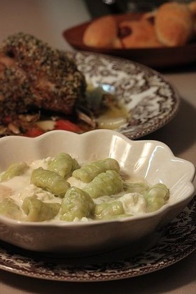 そら豆のニョッキ・豆乳ソース