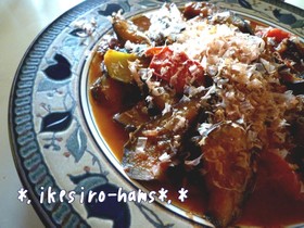 夏にぴったり!トマトとなすの冷やし炒め♪