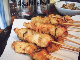 シンプル☆鶏ささみと塩昆布の串天