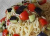 トマトと焼きナスの冷製パスタ