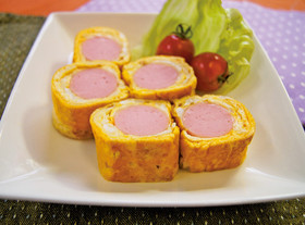 魚肉ソーセージ入り卵焼き