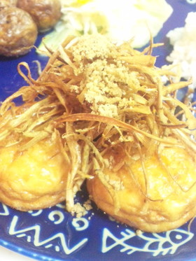 魚河岸揚げとごぼうの揚げだし