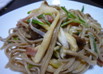 お蕎麦で！きのことネギの柚子胡椒パスタ♪