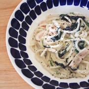 ほうれん草のクリームパスタの写真