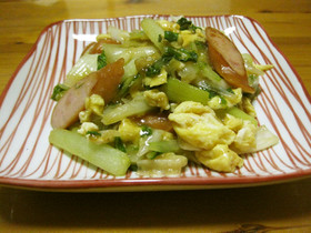 ウインナーと白菜の中華風炒め