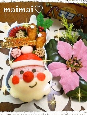 クリスマスキャラ弁＊簡単サンタおにぎり