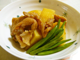 さつまいもと豚肉の煮物♡