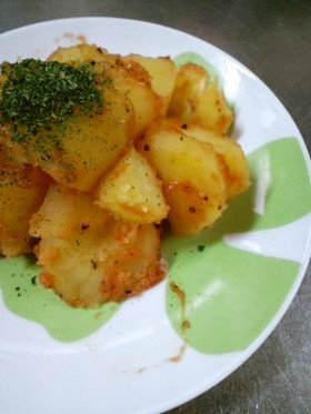 簡単!つけ合わせに〜ガリポテトマト◎