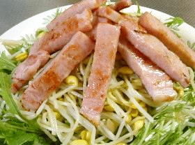 水菜と豆もやしのサラダ