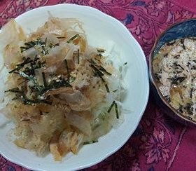 白菜と大根のカツノリサラダ　ツナソース
