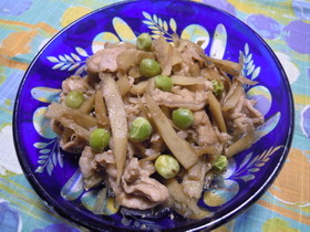 牛蒡と豚肉の炒め煮