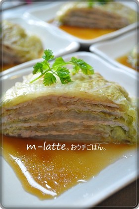 レンジで１０分＊豚と白菜のミルフィーユ。
