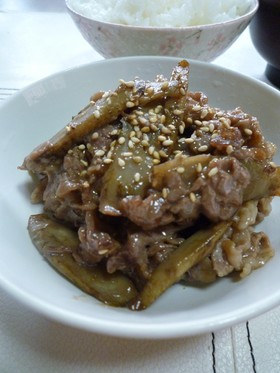 牛肉と牛蒡のガッツリ炒め