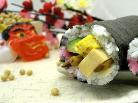 高野豆腐でしっとり7色恵方巻き☆