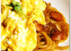 チーズとろ～りふわふわ卵の焼きうどん