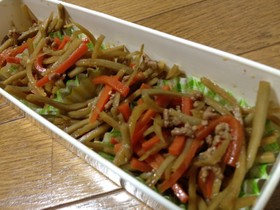 お弁当♡冷凍保存 甘辛きんぴらゴボウ