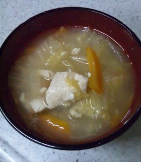 しょっぱい白菜漬で作る簡単けんちん汁