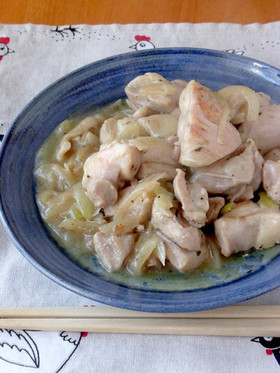 昆布茶一発☆鶏肉の塩あんいため