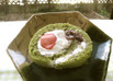 抹茶のロールケーキ　いちご大福風♥