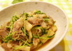 豆苗と豚バラの炒めもの✿ゆず胡椒風味✿