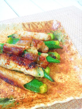 オクラの豚肉巻き♡カリっと焼き