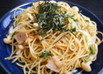 水菜と白しめじのパスタ★バター醤油風味