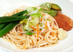 明太子といろいろ野菜の冷たいうどん