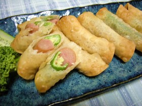 ★オクラとウィンナーの合体春巻き★