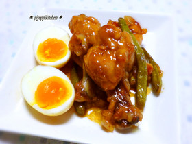*鶏手羽元と卵のこってりお酢煮*
