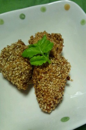 *たっぷりごまでジューシー鶏胸唐揚げ*