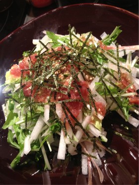 大根と水菜のシャキシャキ梅サラダ