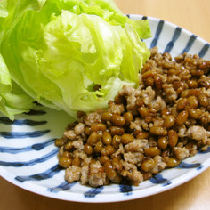 超簡単&うまうま!納豆そぼろのレタス包み 超簡単&うまうま!納豆そぼろのレタス包み
