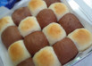 塩麹でもちふわ＊ノンオイル2色ちぎりパン