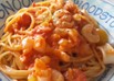 簡単ランチ！海鮮トマトクリームスパゲティ