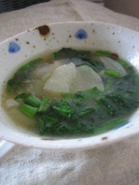 かぶとほうれん草のとろみスープ・中華風